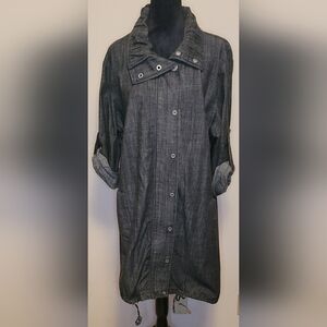 AMI Charcoal Jean Jacket with High Collar